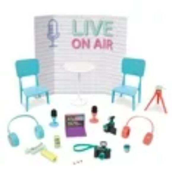 My Life As Podcast Playset (for 18” Doll) 22-pieces Multi-Color New in box - Picture 2 of 5